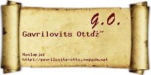 Gavrilovits Ottó névjegykártya